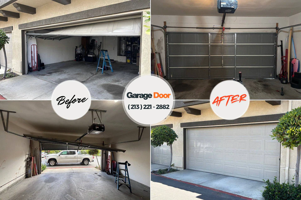 Before and after: garage door repair Watchung, NJ